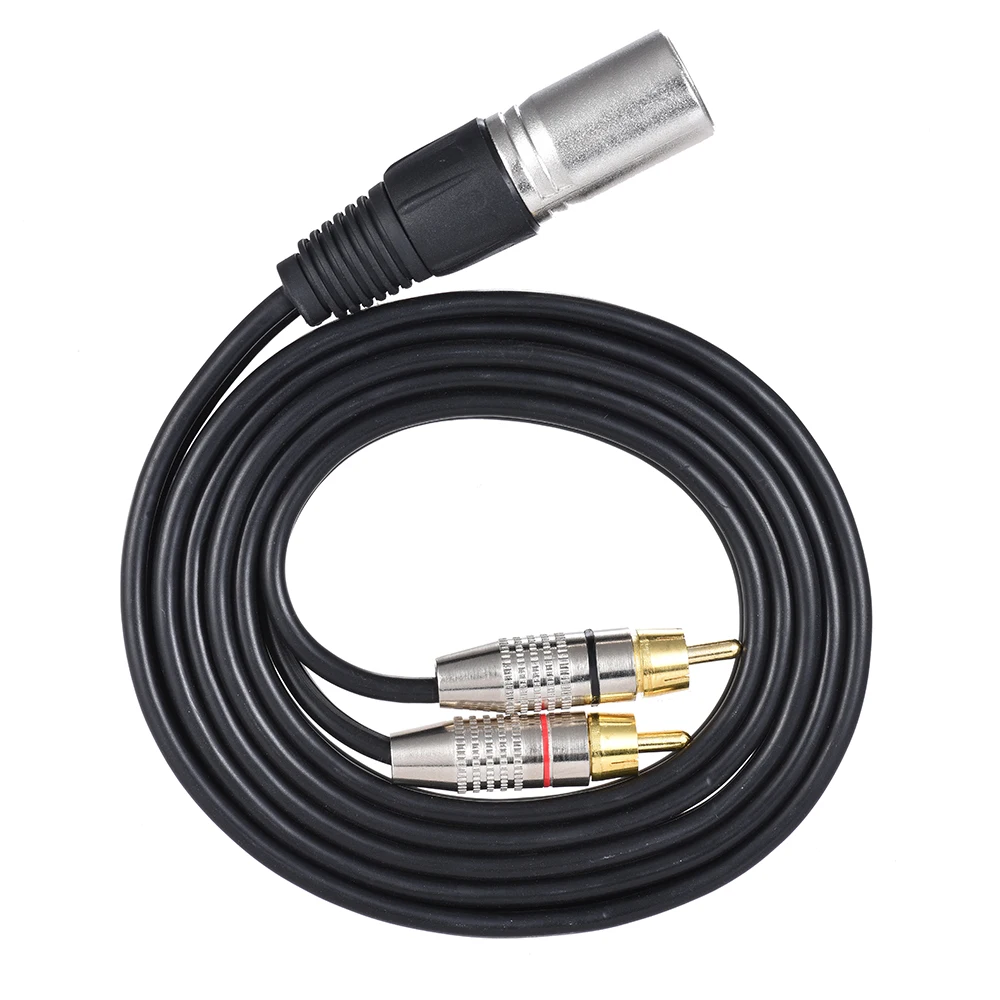 Ammoon 1 XLR кабель для мужчин 2 RCA штекер стерео аудио разъем кабеля Y разделительный провод шнур(1,5 м/4.9ft) для микрофона