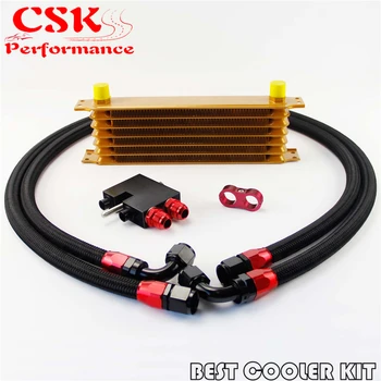 

7 Row 262mm AN10 Trust Oil Cooler Kit Fits For BMW N54 Engine Twin Turbo 135 E82 335 E90 E92 E93 Gold