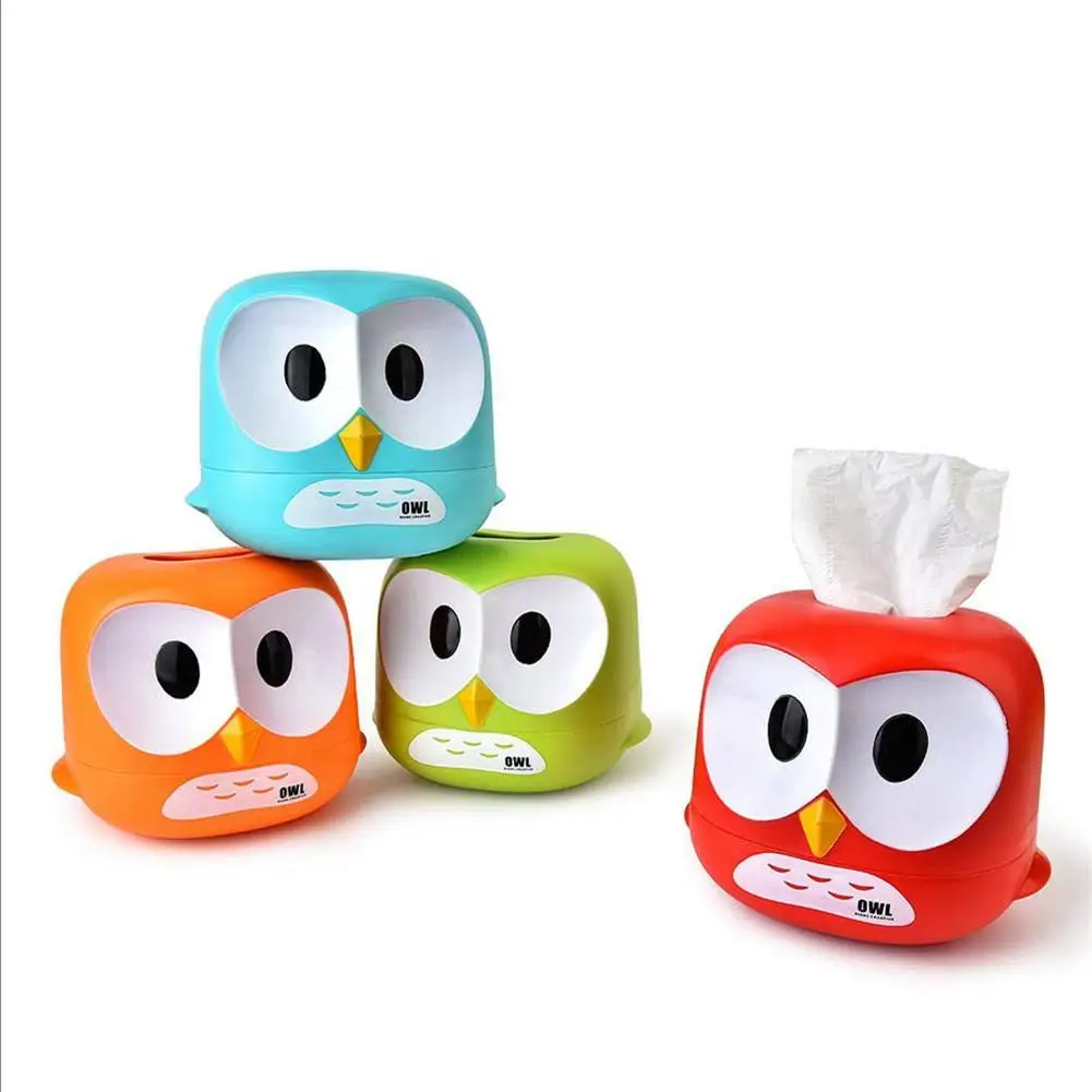 

Owl Towel Cart Cartoon Owl Roll Paper Plastic Big Eyehawk Tissue Box
