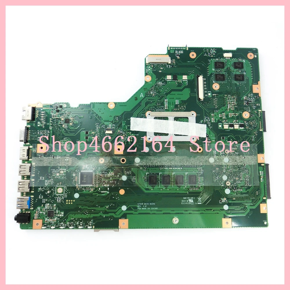  X75VC Motherboard i3-2370 CPU 4GB RAM GT720M/2G mainboard For ASUS X75VF75V X75VB X75VD X75VCP Lapt