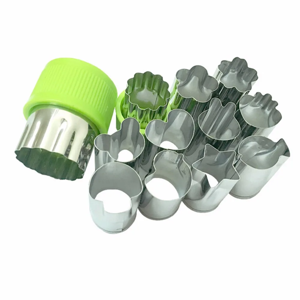 

12Pcs/Set Stainless Steel Cartoon Shaped Vegetables and Fruit Cutter Cutting Die Butterfly Flowers Slices Cut Cook Tools