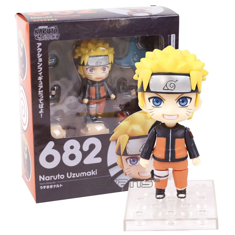 Nendoroid Naruto Shippuden Uchiha Sasuke 707 Uzumaki Наруто 682 хюуга Хината 879 Хатаке Какаши 724 ПВХ фигурка игрушка - Цвет: 682 box