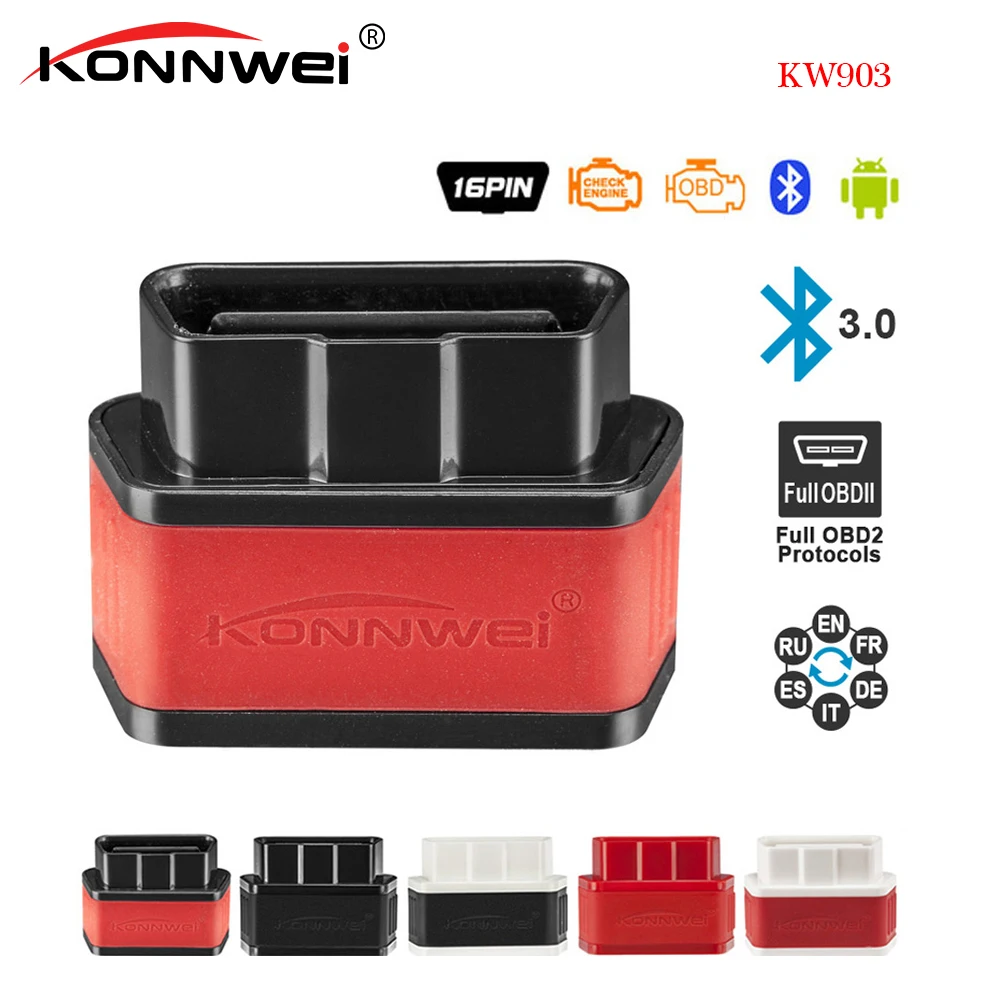 

2019 New KONNWEI KW903 icar2 elm327 Bluetooth 3.0 Car OBD2 OBDII Auto Fault Diagnostic Tool elm 327 BT adapter work on Android