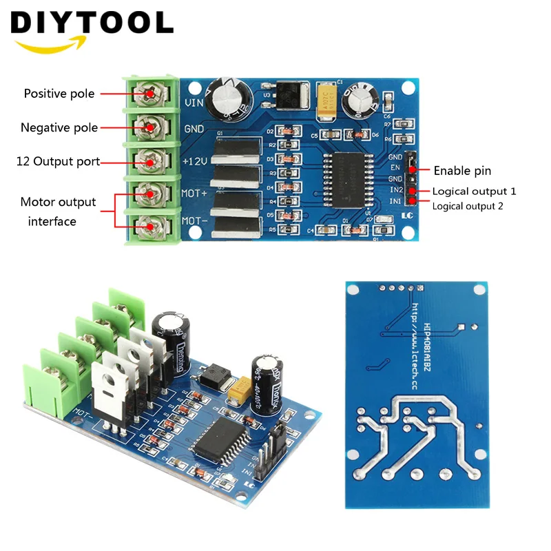 

170W High Power H-Bridge Motor Driver Module NMOS Brake Duty Cycle for DC 5-40V Motor 4 External NMOS Tubes Two PWM inputs
