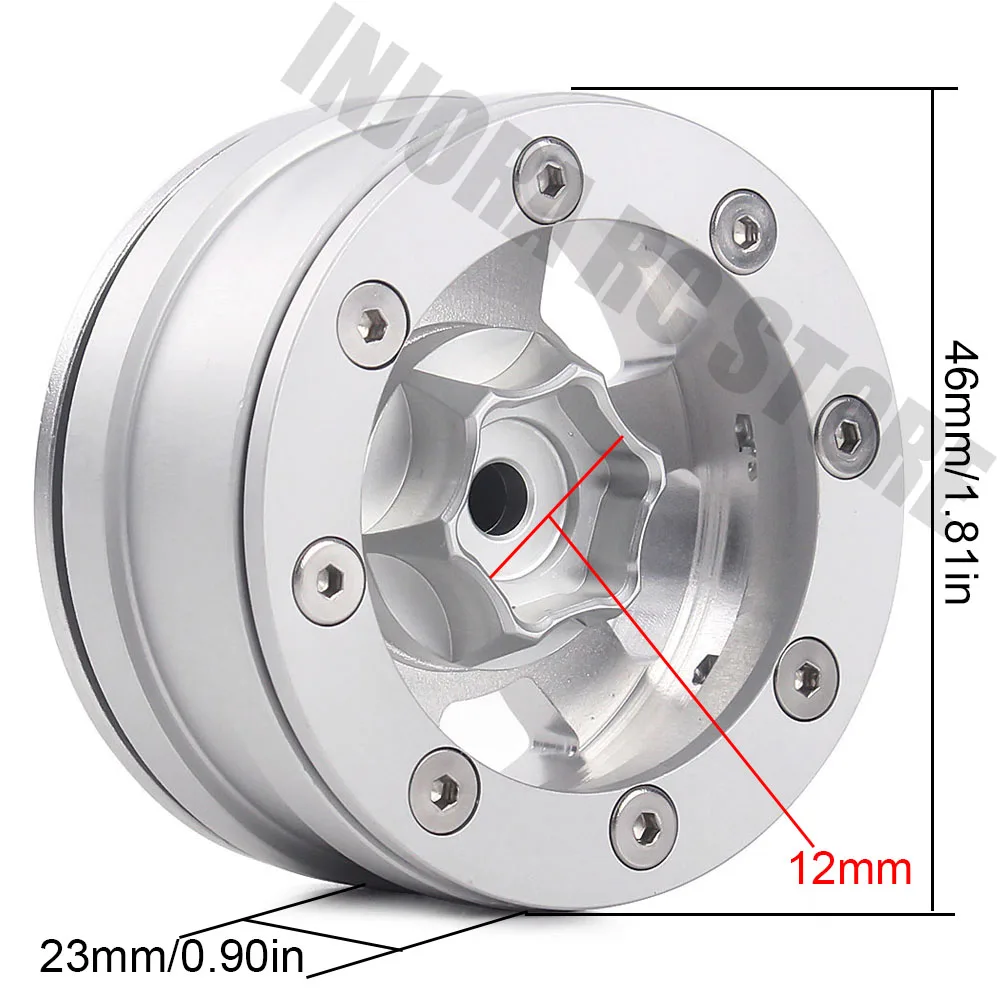 Металлический Радиоуправляемый автомобиль из алюминиевого сплава 1,55 дюйма обод колеса BEADLOCK для D90 TF2 Tamiya CC01 LC70 LC80