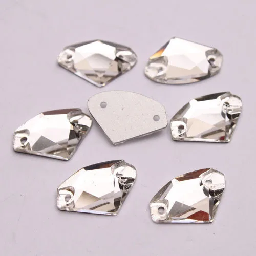 

200pcs 11x19mm Sew On beads Clear clear Galactic Shape,11x19mm AX stone Sew on Crystal beads