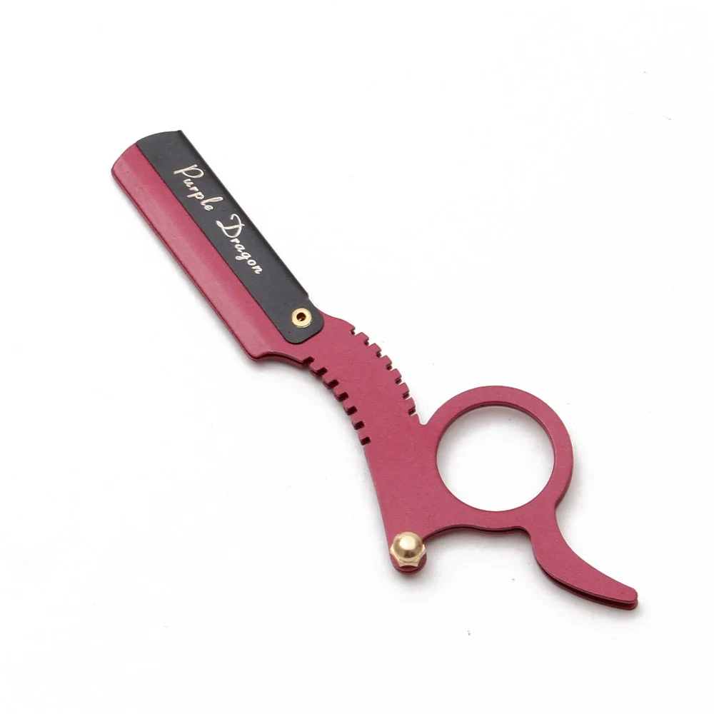 Borda de Aço Dobrável de Barbear Ferramentas de Remoção de Pêlos de Barbear Centímetros Atacado Dragão Roxo Homens Heterossexuais Barber Faca Navalha Z6111 12.7 50 Pcs 9 ferramentas de remoção de cabelo barbear razor z6111