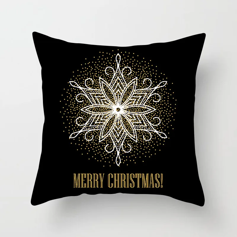 Fuwatacchi золотой черный Печатный Рождественский Чехол на подушку дерево наволочка звезда снег цветочный декоративная наволочка для домашнего дивана
