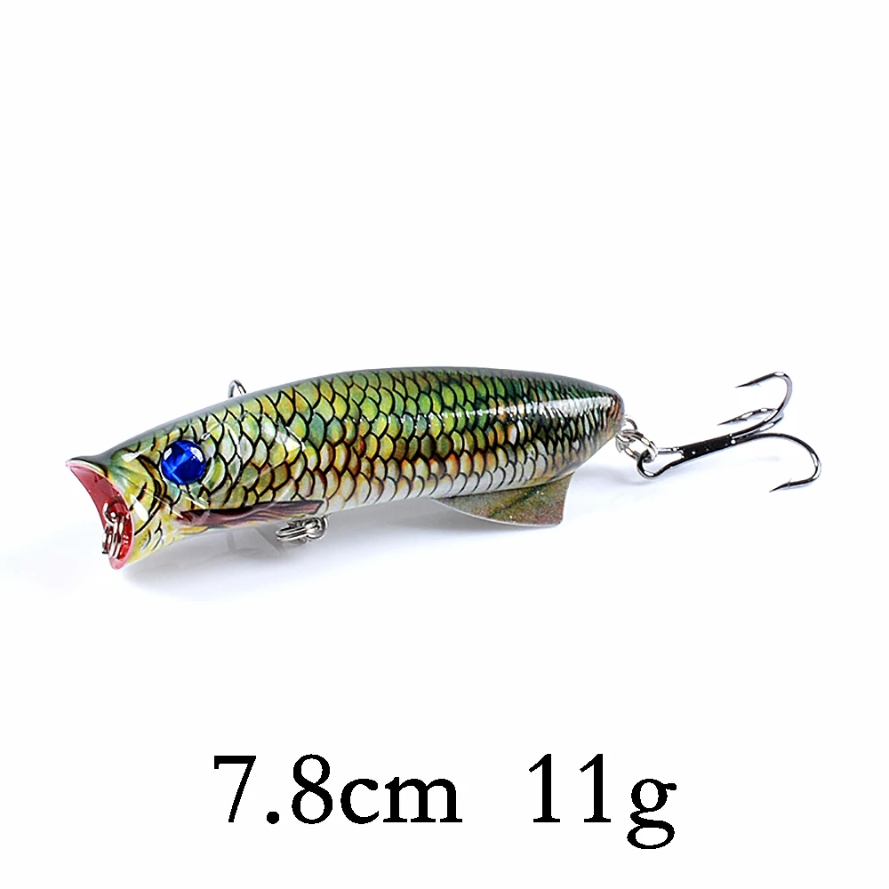 Biwvo Popper 12cm 20g Wobbler For Trolling Fishing Lure Metal Winter Sea Hard Fishing Goods For Fishing Ice Whopper Plopper - Цвет: L