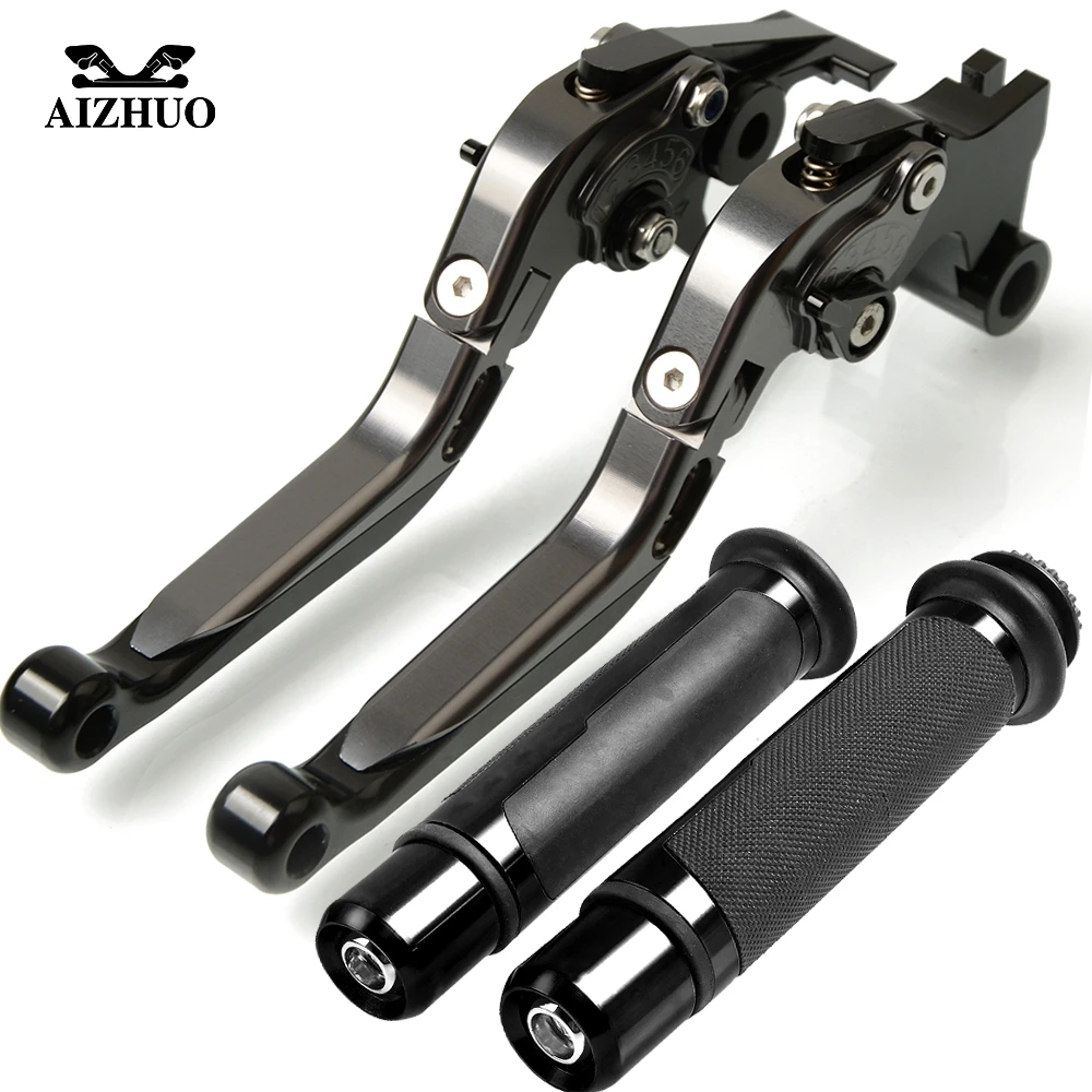 

Motorcycle Brake Clutch Lever Extendable Adjustable+Hand Grips For SUZUKI GSF650 BANDIT 2005 2006 GSF1200 BANDIT 2001-2006