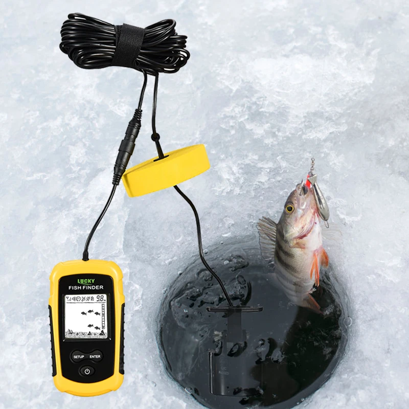 Lucky fish finder для лодки, рыболовный эхолот, аксессуары для подледной рыбалки, Искатель глубины, эхолот, кабель, гидролокатор, датчик, эхолот, FF1108-1