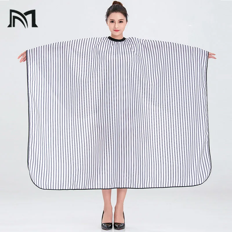 Drop-shipping 2 Colors Polyester Salon Wrap Apron Stripe Leisure Style Peri Cloth Water-repellent Cape Hairdressing Assistant B1 Drop-shipping 2 Colors Polyester Salon Wrap Apron Stripe Leisure Style Peri Cloth Water-repellent Cape Hairdressing Assistant B1