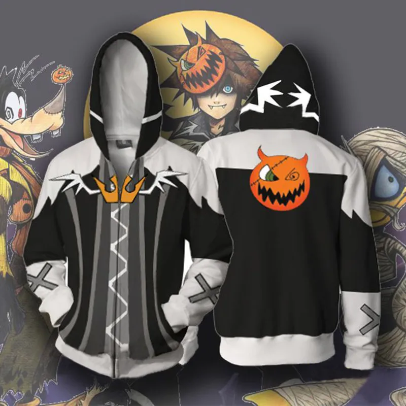 3D Zipper Hoodie Anime Kingdom Hearts Cosplay Sweatshirt Men's Hooded Hoodie Jacket clothing 5