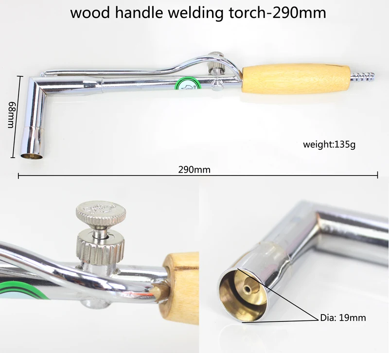 Регулируемый пламя газовый фонарь рукоятка паяльника трубы древесины сварочный фонарь оборудование пистолеты ювелирные изделия инструменты фонарь пайка - Цвет: big size 290mm