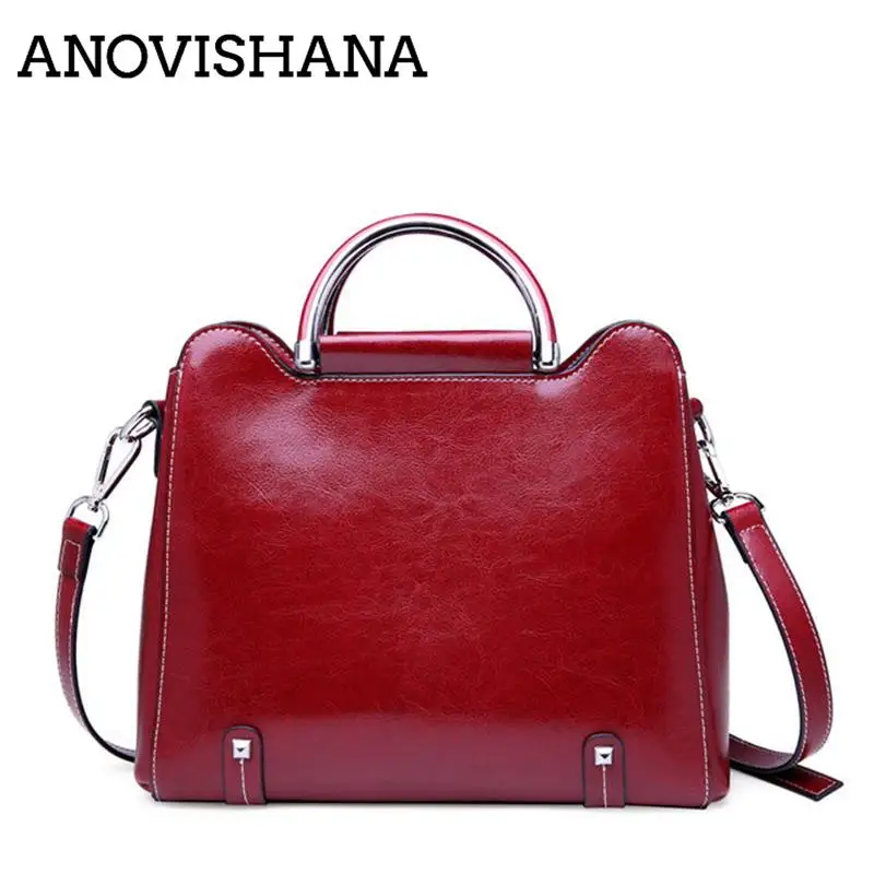 ANOVISHANA top selling Women Handbag Genuine Leather Bucket Casual Bag