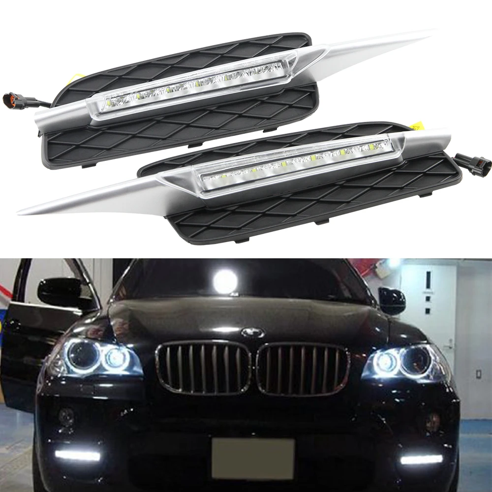 Дхо бмв. BMW x5 e70 led. ДХО BMW x5 e70. DRL БМВ x7. Ходовые огни БМВ x5.