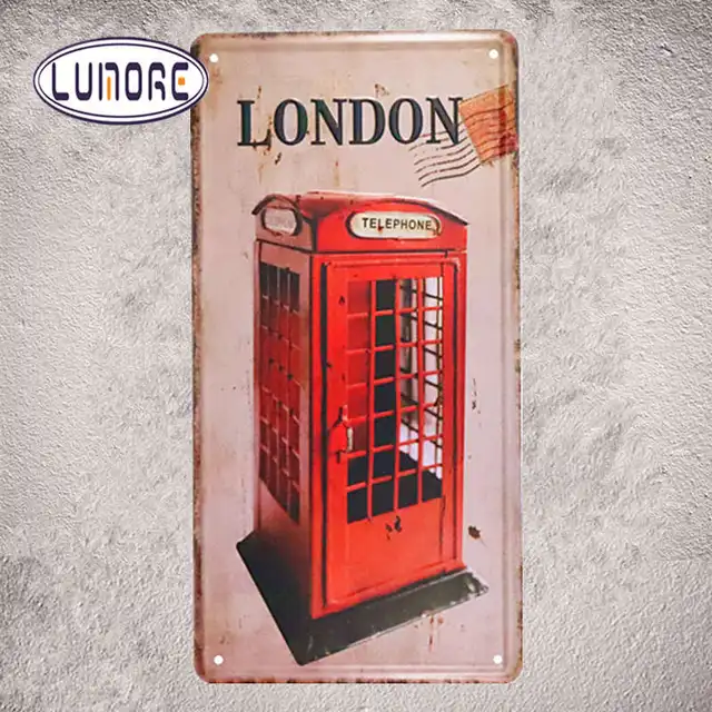 London Telephone Booth Car License Plate Vintage Home Decor Metal ... London Telephone Booth Car License Plate Vintage Home Decor Metal ...