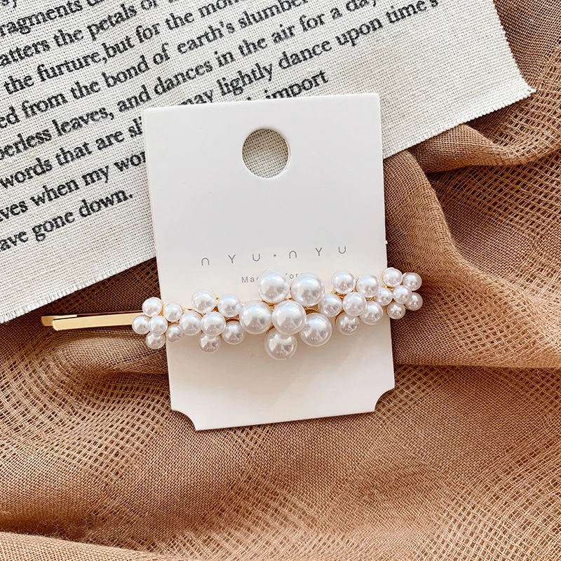 Fashion Pearl Hair Clip for Girls Barrette Hairpins Wedding Hair Styling Tool Hairpin Stick Metal Hair Clips for Women Trendy