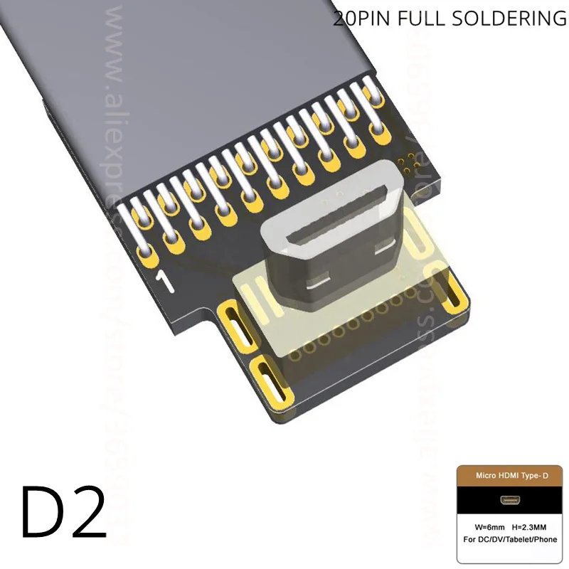 Micro HDMI D-Type Mini HDMI C-Type HDMI A-type Connector Converter Adapter Cable Up & Down & Right & Left Angle Male to Male 