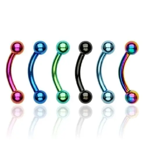 6 lot Stainless steel Curve Bent Barbell Eyebrow Rings Barbell Piercing