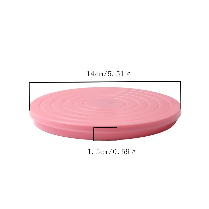Aomily 14 см пищевого качества пластиковые поворотные столы для тортов помадка торт мусс DIY украшения лоток Платформа со шкалой Кухня Формы для выпечки розовый