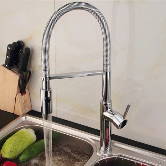 Cheap 2015 Single handle single hole kitchen faucet pull out and down kitchen tap torneira cozinha kitchen mixer