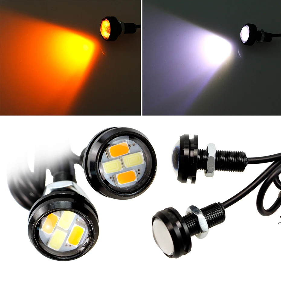 GEETANS-10-pcs-sets-23mm-Turning-Signal-Light-white-to-yellow-LED-DRL-Eagle-Eye-Daytime