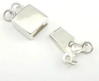 

Genuine Pure Solid 925 Sterling Silver Lobster Clasp 7.5mm Silver square Clasp For Silver Jewelry Making 5sets/lot