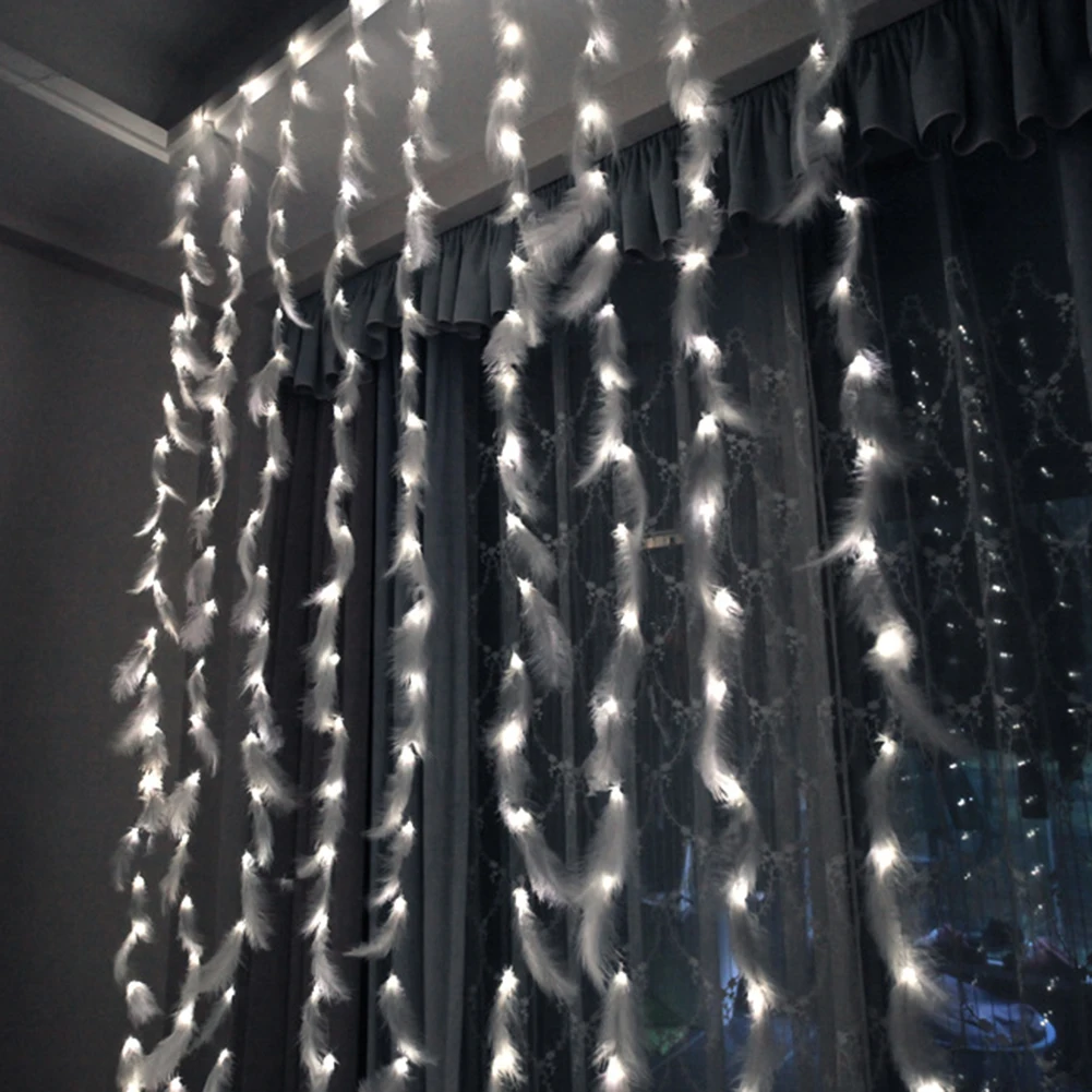 

LED Window Curtain Light Feathers LED Fairy Twinkle String Lights