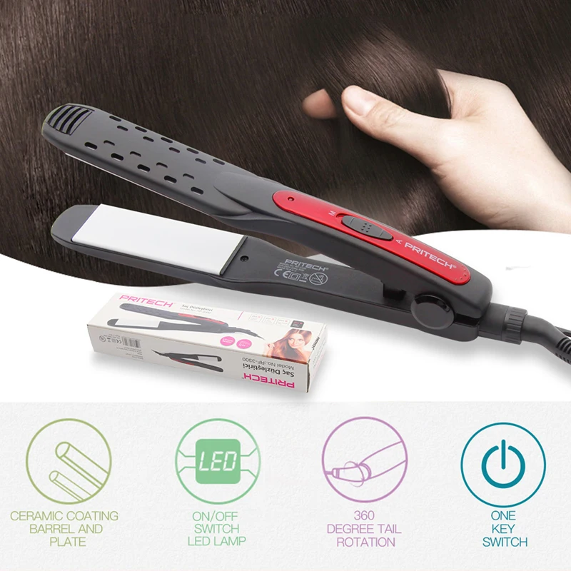 PRITEHC Professional Tourmaline Ceramic Heating Plate Hair Straightener Styling Tools With Fast Warm-up Thermal Performance | Красота и