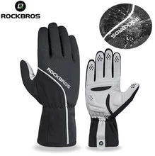 ROCKBROS Winter Cycling Gloves Full Finger Windproof Thermal Anti-slip Pad Warm Motorcycle MTB Bicycle Gloves Cycling Equipment