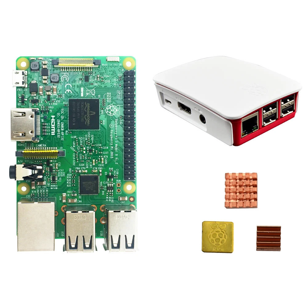 Billige Raspberry Pi 3 Modell B + original pi 3 fall + Kühlkörper pi3 b pi 3b mit wifi   bluetooth