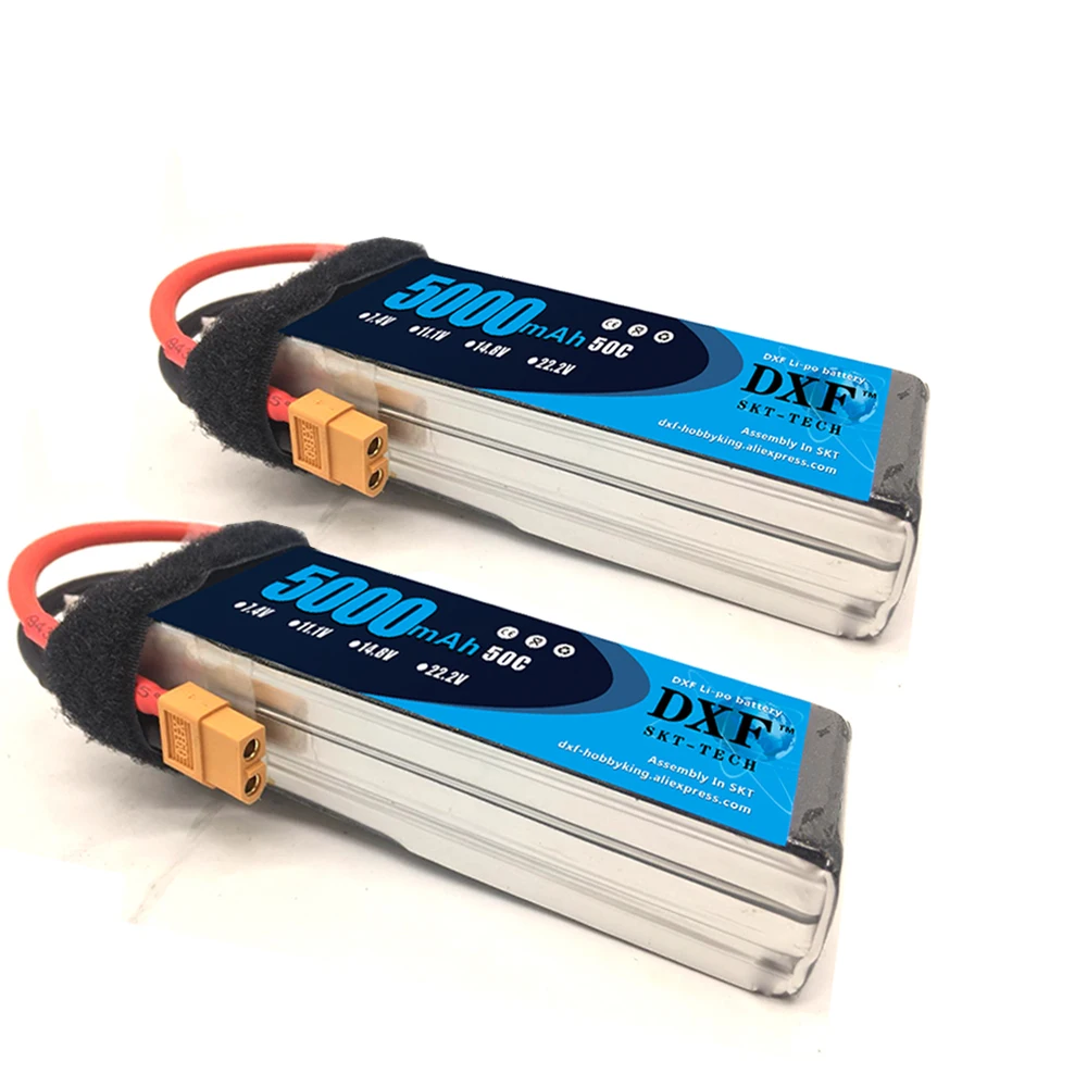 

DXF Power 2PCS 11.1V 5000mAh 50C max 100C with XT60 plug 3S Lipo Battery For RC Helicopters Airplane Car Drone RC turck