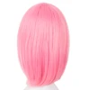Fei-Show-peluca con flequillo para fiesta de Cosplay, fibra sintética resistente al calor, rubio corto, ondulado, color rosa ► Foto 3/3
