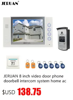 JERUAN Металл мульти-блок видеофонная дверная система только камера в открытом + для двух семей
