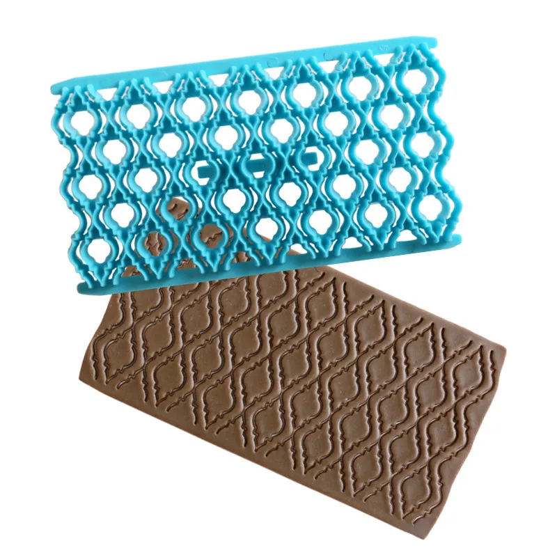 Rhombus Shape Fondant Cake Cookie Embosser Cutter Mold Icing Embossing