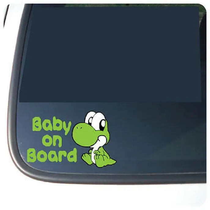 Super Mario Baby Yoshi "BABY ON BOARD" Vinyl car Sticker decal on