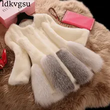 Новая мода, Женское зимнее пальто из искусственного меха лисы и норки, женские роскошные Средние Длинные шубы из искусственного меха, женские куртки из искусственного меха A1478