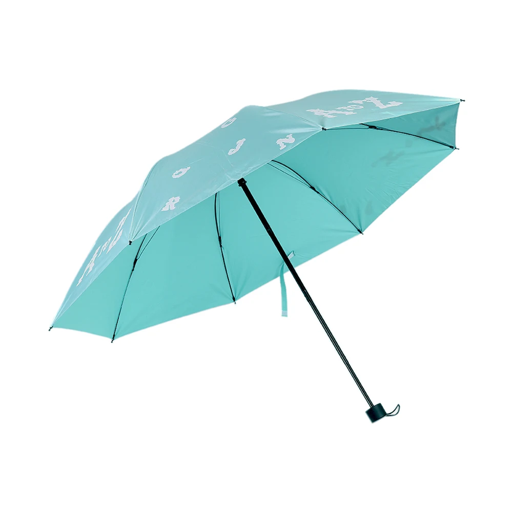 Water Color Changing Triple Folding Umbrella English Letter Rain Sun Parasol New