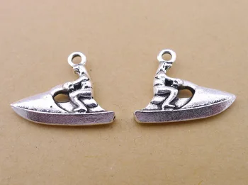 

60pcs Exquisite Surfer charms 19x24mm pendants Antique silver bag Handmade earring bracelet necklace anklet Component DIY