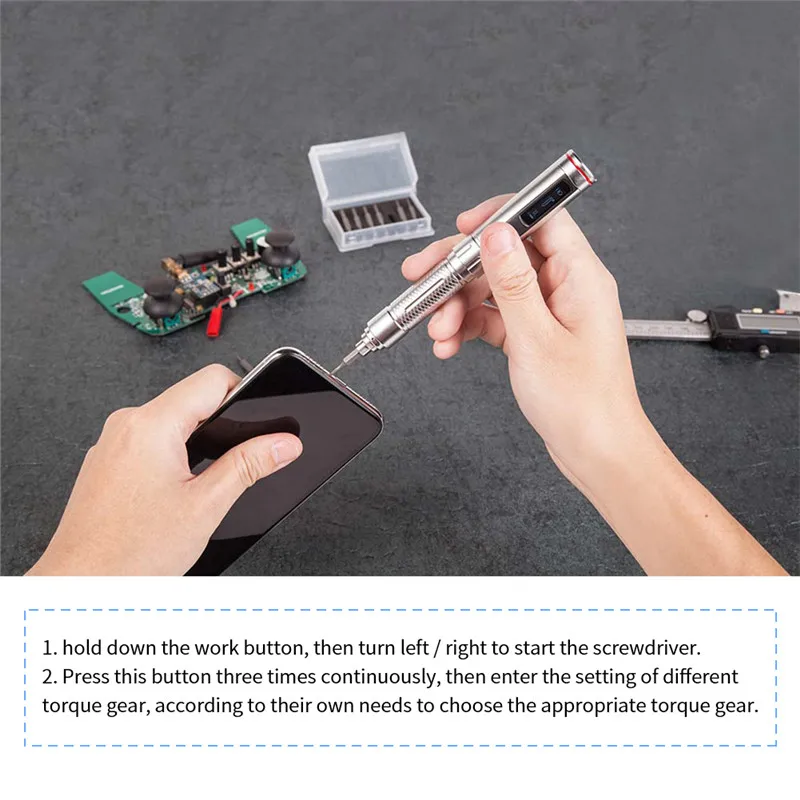 ES121 Mini Electric Screwdriver High Precision  Somatosensory Cordless Drill Rechargeable Smart Motion Control Power 5th Gear (8)