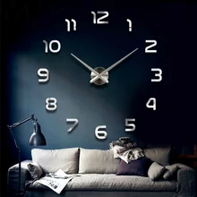 Fashion 3D big size font b wall b font font b clock b font mirror sticker
