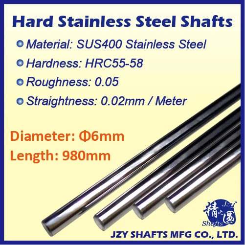 Dia 6mm L980mm super bright stainless hardened linear round bar SUS400