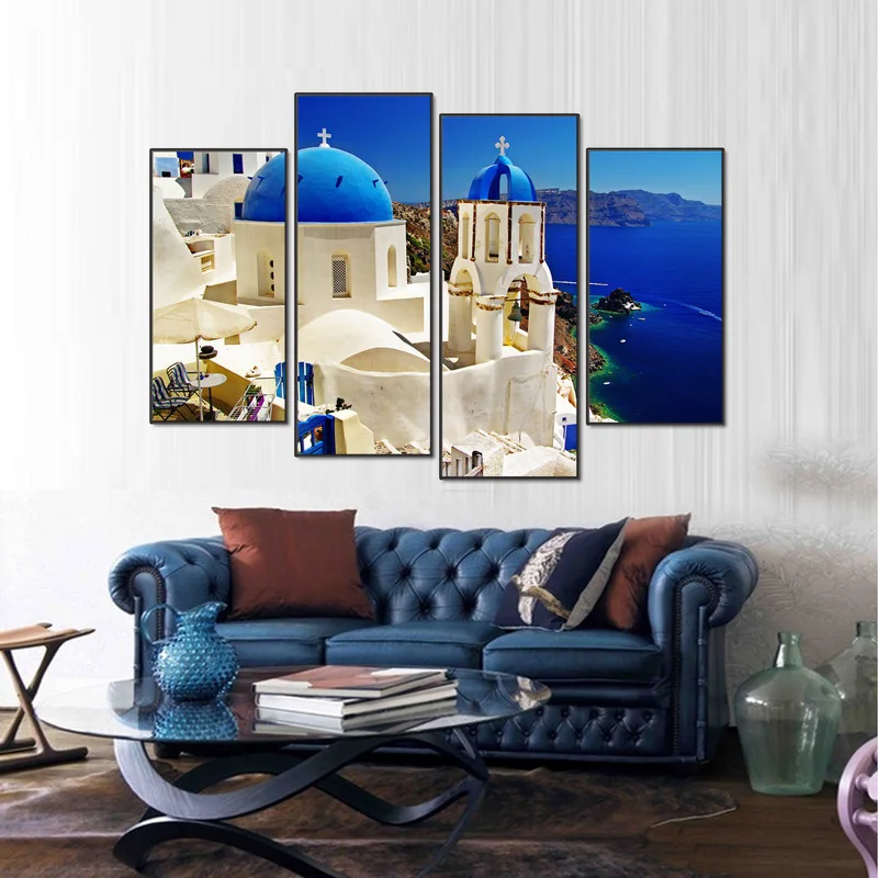 Modular-4pcs-Venice-Landscape-Painting-Venice-Santorini-Island-Oil-Paint-Framed-Canvas-Prints-Decorations-Wall-Art (3)