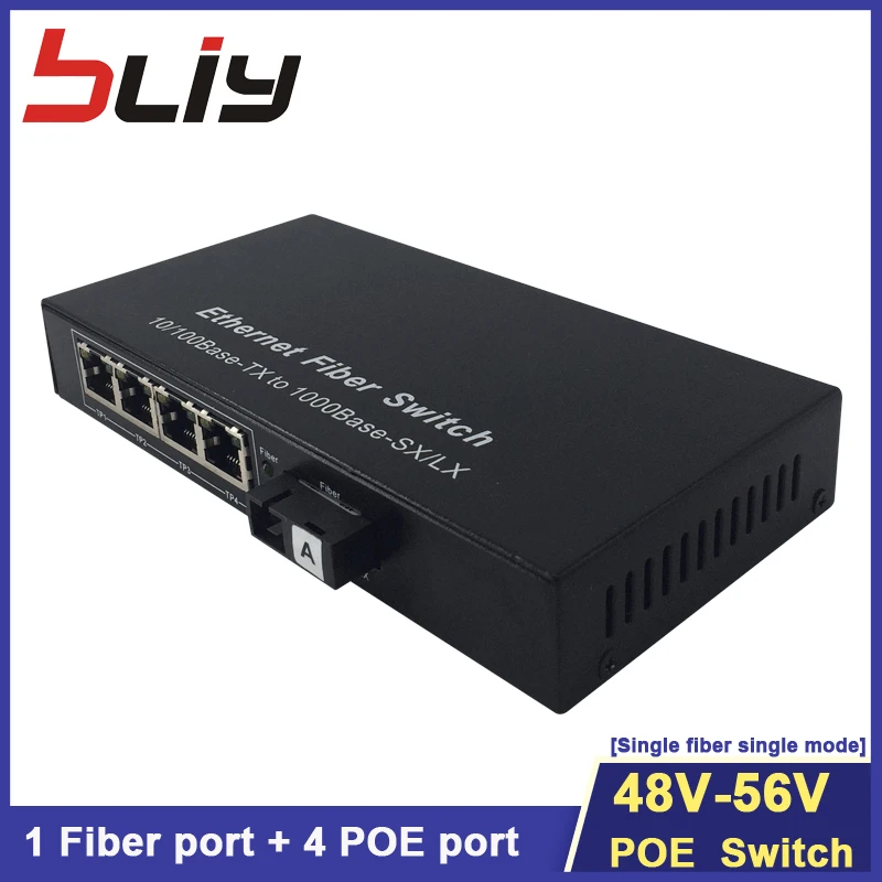 1 пара POE коммутатор Bliy 1G4FEP 20 км мощность ethernet оптоволоконный media converter plug-and play Быстрый питание gigabit ethernet