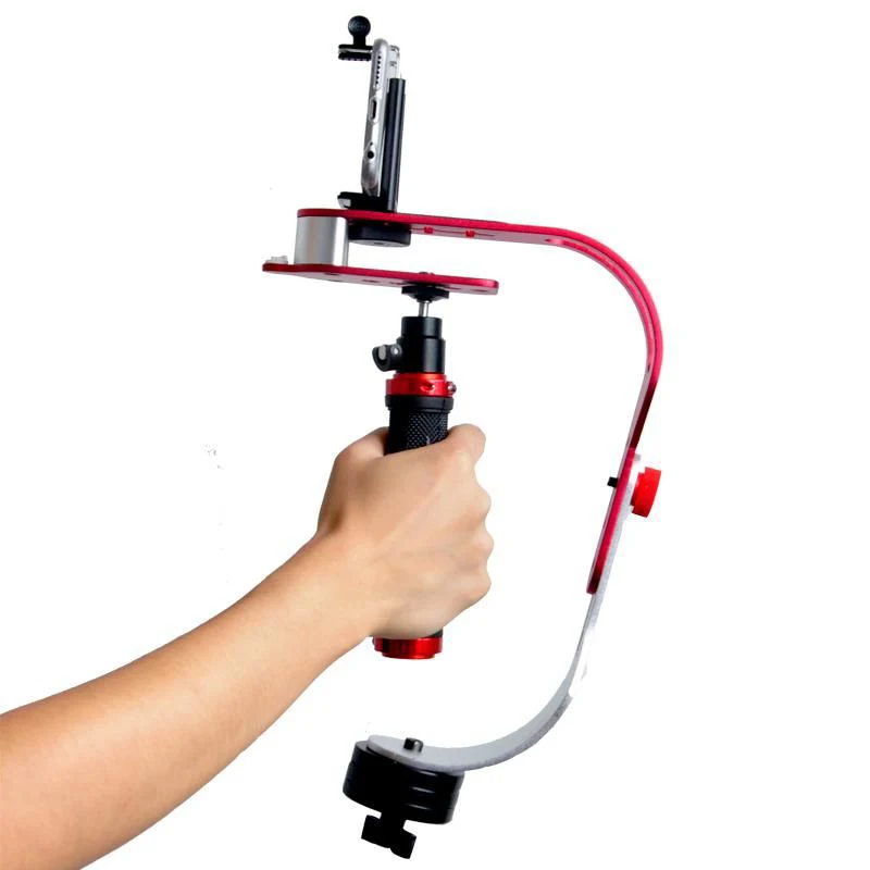 Comprar LBKAFA estabilizador de cardán de mano profesional vídeo para Gopro DSLR SLR cámara Digital deporte DV con teléfono celular aleación de aluminio