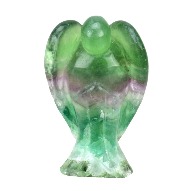 

3inch Natural Green Firefly Angel Hand Carved Semi-Precious Craft Angel Figurine Healing Reiki Crystal Angel For Home Decoration