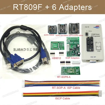 

RT809F Set Universal EPROM FLASH VGA ISP AVR Programmer+6 Adapter Socket