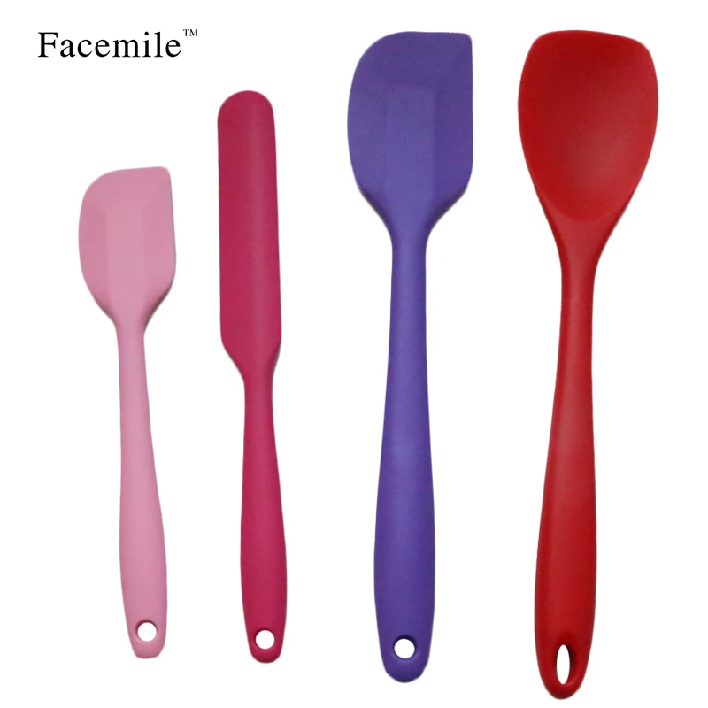 Facemile 4PCS/SET Kitchen Silicone Cream Butter Cake Spatula Mixing Batter Scraper Brush Butter