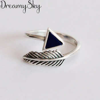 

Personality Punk Retro 925 Sterling Silver Triangle Rings For Women Simple Ladies Adjustable Size Ring Wedding Jewelry Anillos